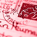 Nahansicht gestempelte Briefmarke